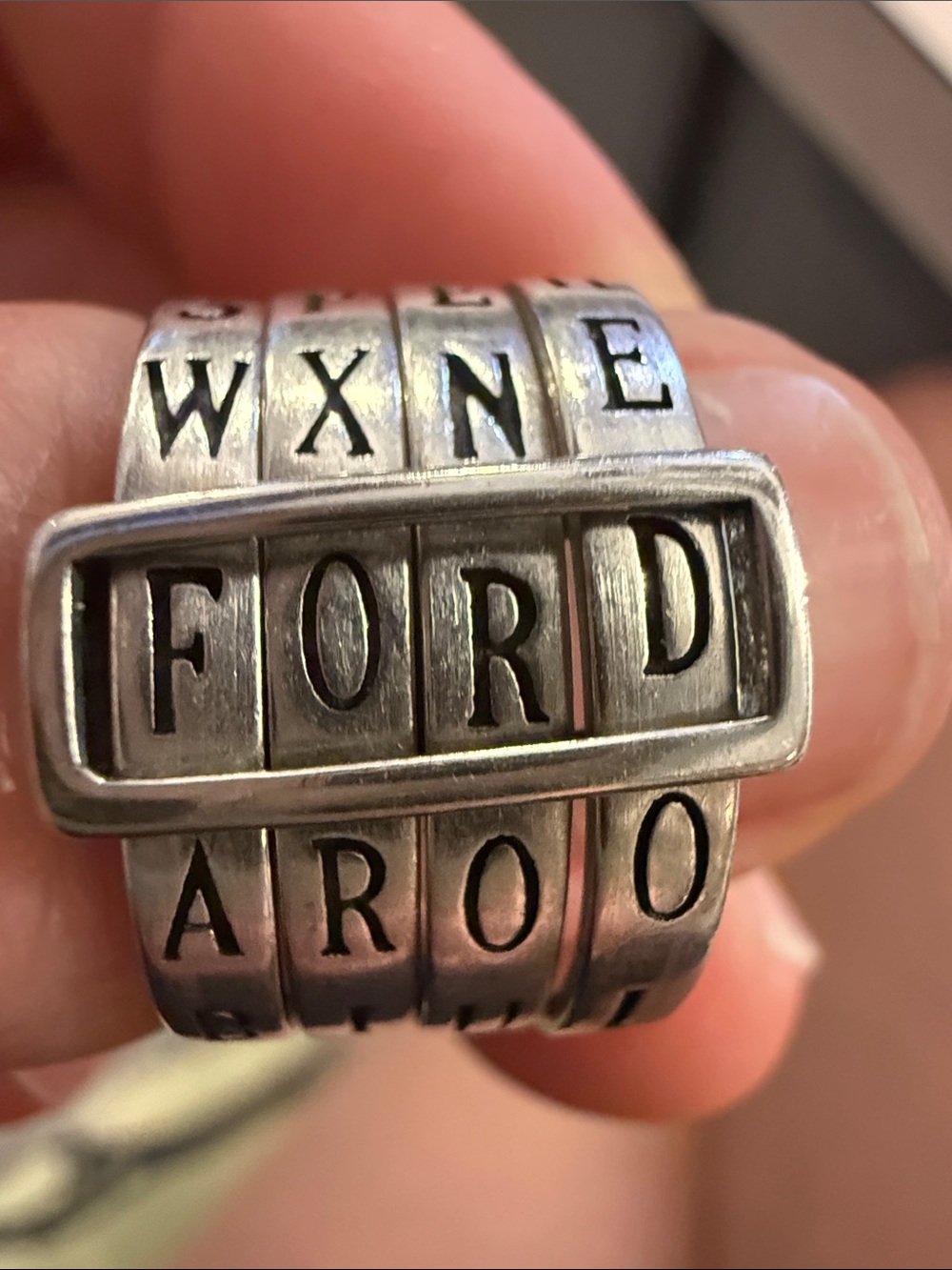 .925 LOVE Spinner Ring with Letter Bands - Picture 3 of 3